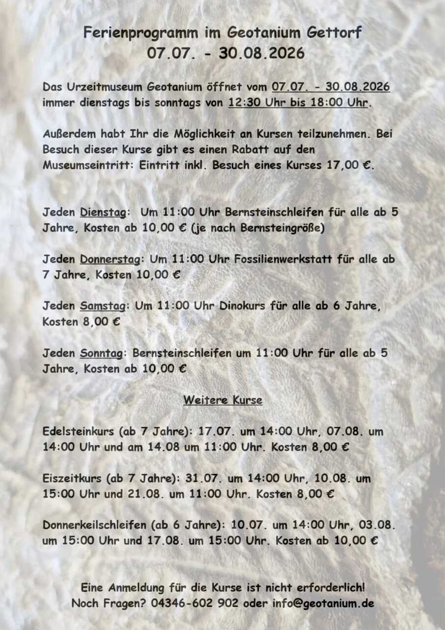 Ferienprogramm im Geotanium Gettorf